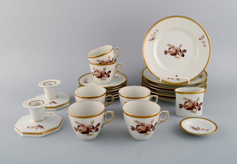 Royal Copenhagen Brown Rose coffee service for six people. 1960s.
