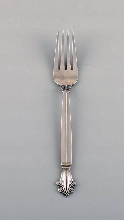 Georg Jensen Acanthus lunch fork in sterling silver. 6 pieces in stock.

