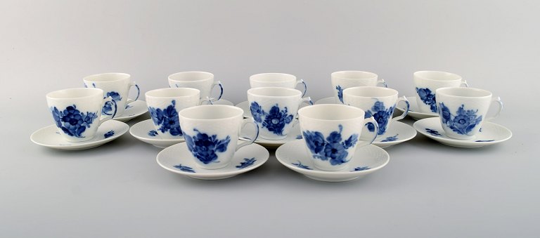 Twelve Royal Copenhagen Blue Flower Braided espresso cups with saucers. 1980s. 
Model number 10/8046.
