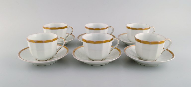 Six antique Bing & Grøndahl coffee cups with saucers. 1870s.
