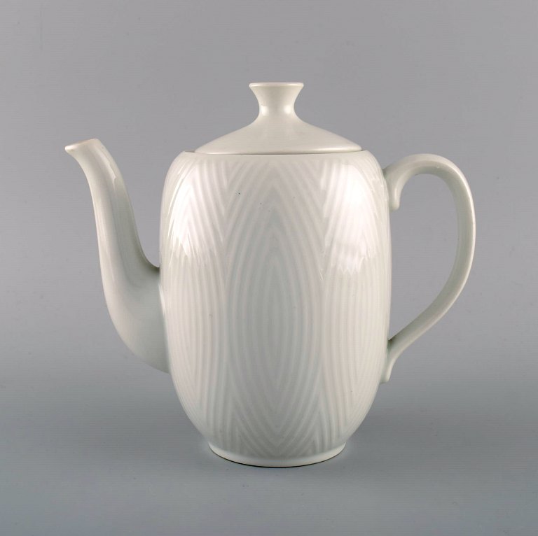 Royal Copenhagen. Salto Service, White. Coffee pot. 1960s.
