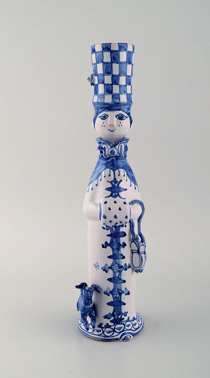 Bjørn Wiinblad unique ceramic figure. "Winter" in blue "Seasons". Signed and 
dated. 1999.
