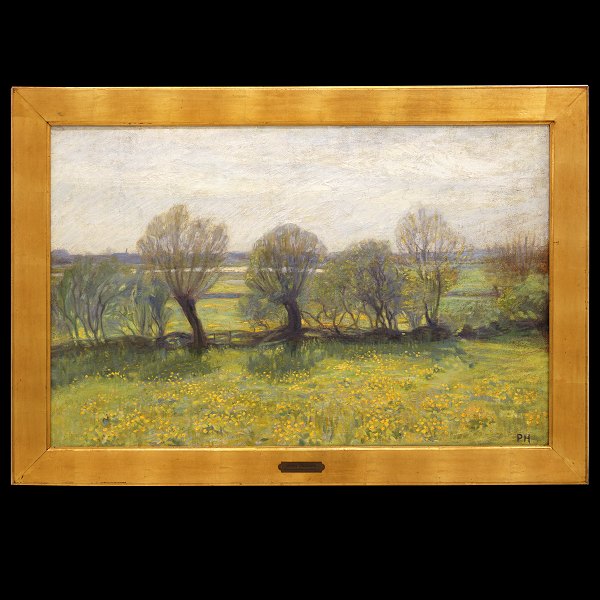 Peter Hansen, 1868-1928, Gemälde. Peter Marius Hansen, Öl auf Leinen. Signiert. 
Lichtmasse: 62x96cm. Mit Rahmen: 77x111cm