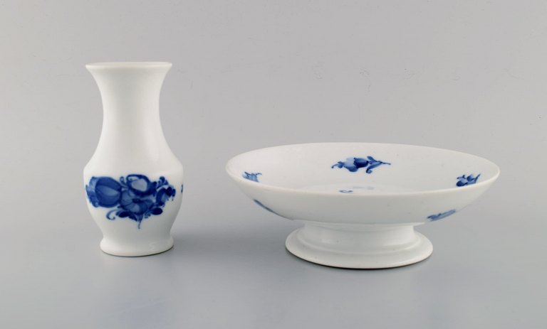 Royal Copenhagen Blue Flower Braided vase and compote.
