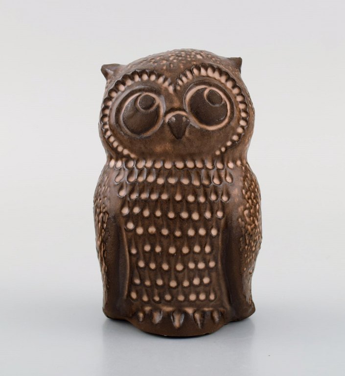Norrman Ceramics, Sweden. Owl in glazed ceramics. 1970s.
