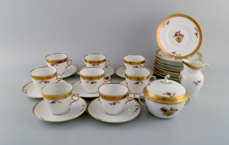 Royal Copenhagen Golden Basket coffee service for eight people.
