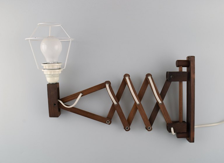 Erik Hansen, Denmark. Scissor lamp in dark oak. 1960/70