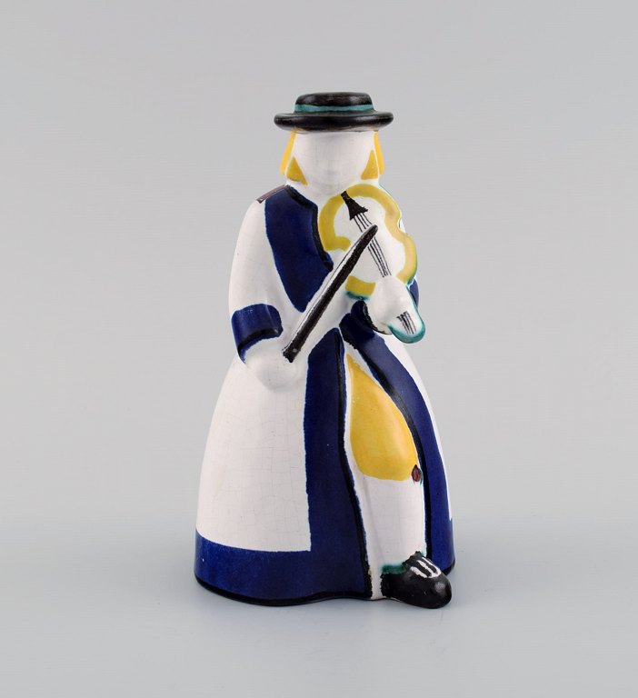 Ursula Printz (1920-1993) for Gustavsberg Studiohand. Candle holder / figure in 
glazed ceramics. Fiddler. 1940s.
