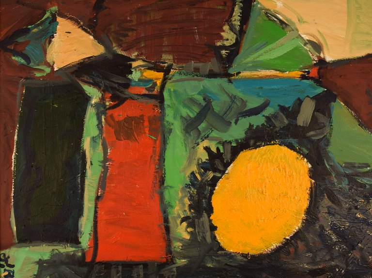 Unknown Scandinavian artist. Oil on canvas. Abstract composition. 1960s.
