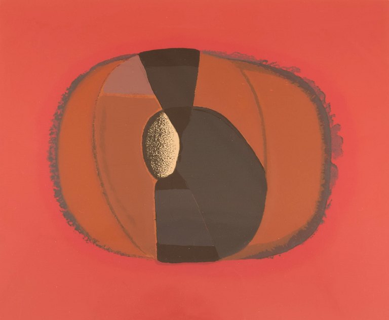 Jean Piaubert (1900-2002), France. Color lithography. Concrete composition. 
1960