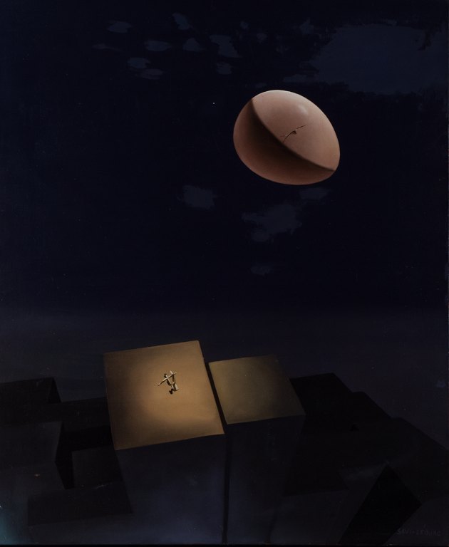 Jean Savi-Léojac (1927-1989), French artist, surrealist landscape.Oil on canvas.
