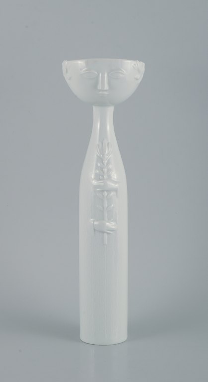 Wiinblad for Rosenthal, Germany, tall vase in white porcelain.