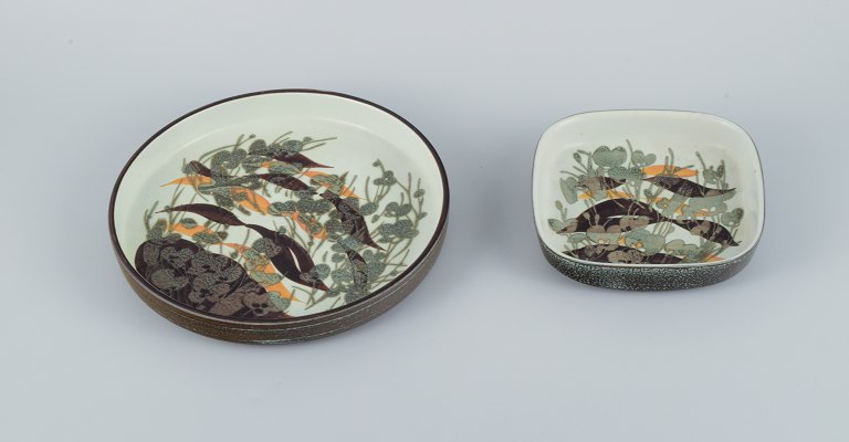 Ivan Weiss for Royal Copenhagen, two faience dishes.