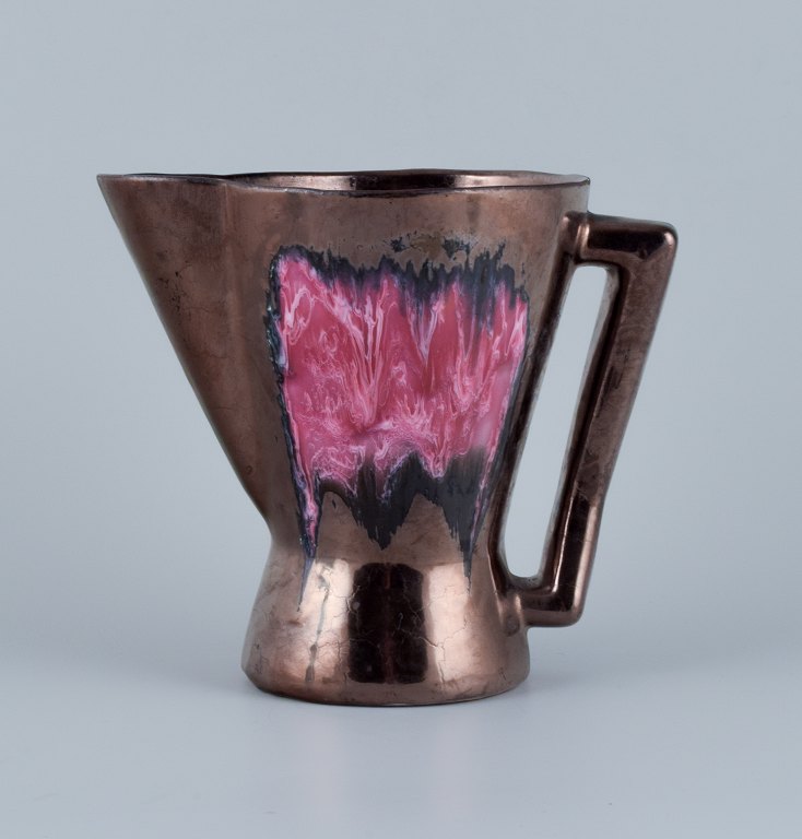 Vallauris, France, jug. Luster glaze.