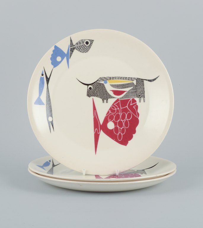 Figgjo Flint, Norway, three "A La Carte" faience plates.