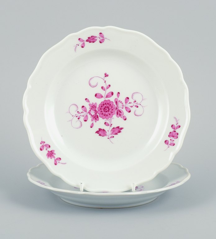 Meissen, Germany, Pink Indian, a set of two plates.