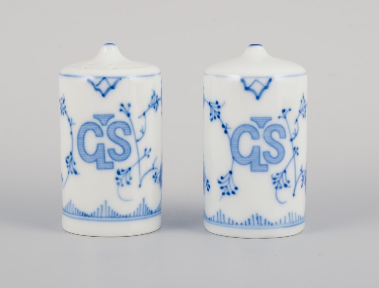 Bing & Grondahl, a pair of salt shakers, Blue Fluted Plain.