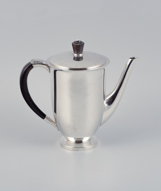 Evald Nielsen, coffee pot in Danish 830 silver and ebony.