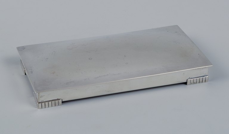 TESI, Swedish silversmith, modernist lidded box in silver.