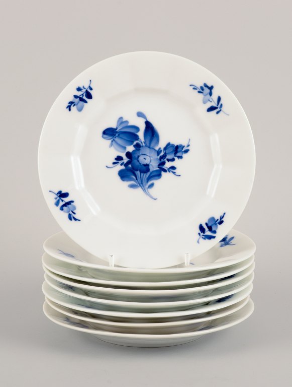 Royal Copenhagen, Blue Flower Angular, eight cake plates.