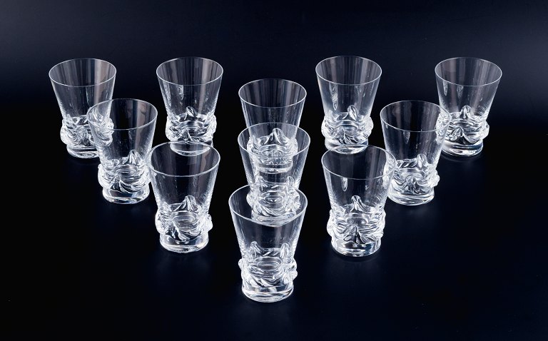 Daum, France, eleven port wine glasses.