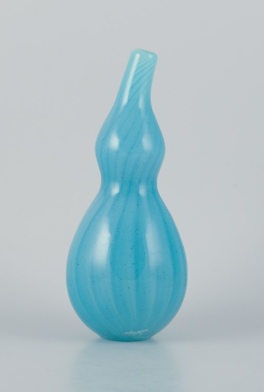 Susanne Allberg for Kosta Boda, Sweden, unique art glass vase in an organic 
shape in turquoise glass.