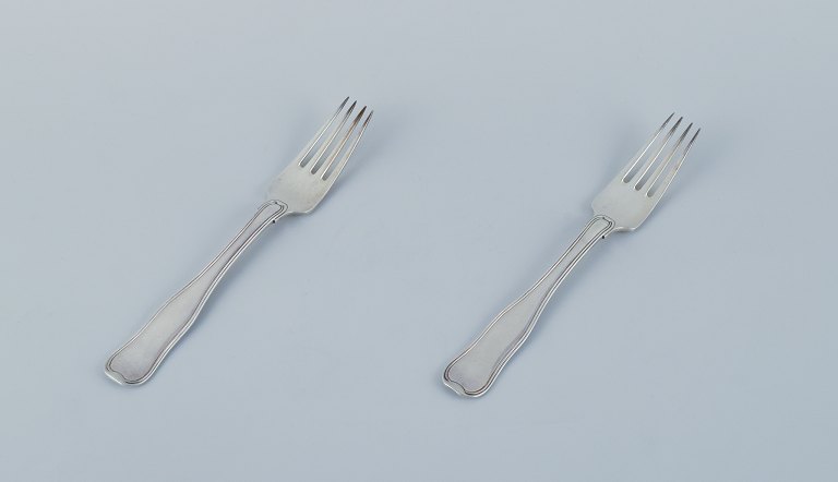 Georg Jensen Old Danish, two dinner forks in sterling silver.