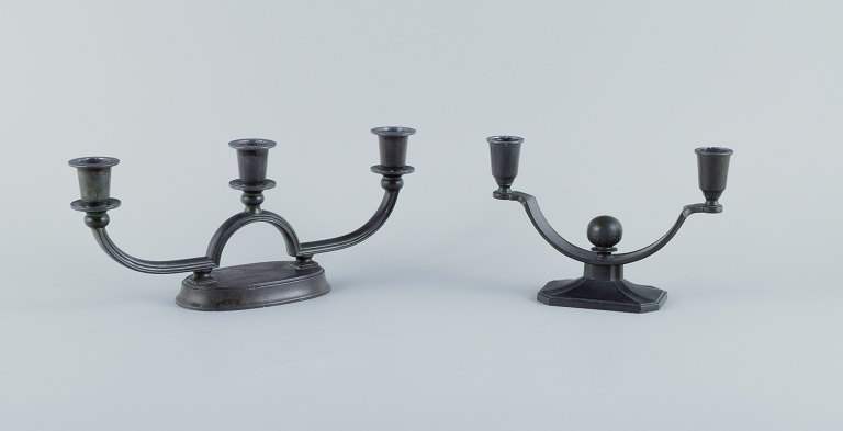 Just Andersen, two candlesticks in "Diskometal".