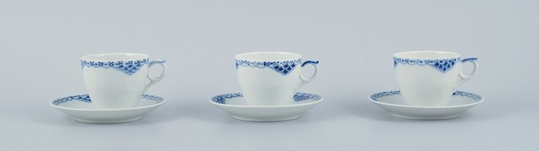 Royal Copenhagen, Princess, a set of three coffee cups with saucers.
