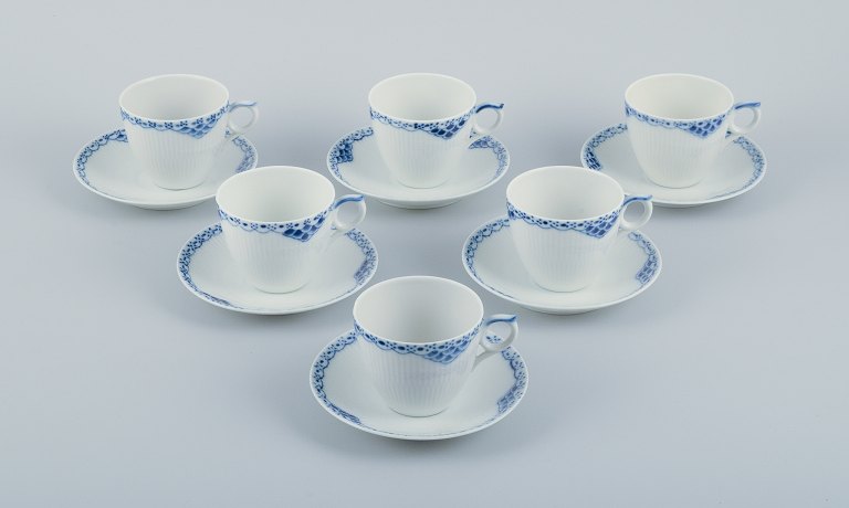 Royal Copenhagen, Princess, a set of six coffee cups with saucers.
