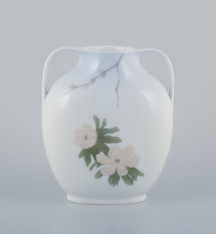 Royal Copenhagen, Art Nouveau vase with handles.