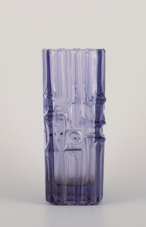 Vladislav Urban for Sklo Union, Czech Republic, "Abstract" art glass vase in 
violet tones.