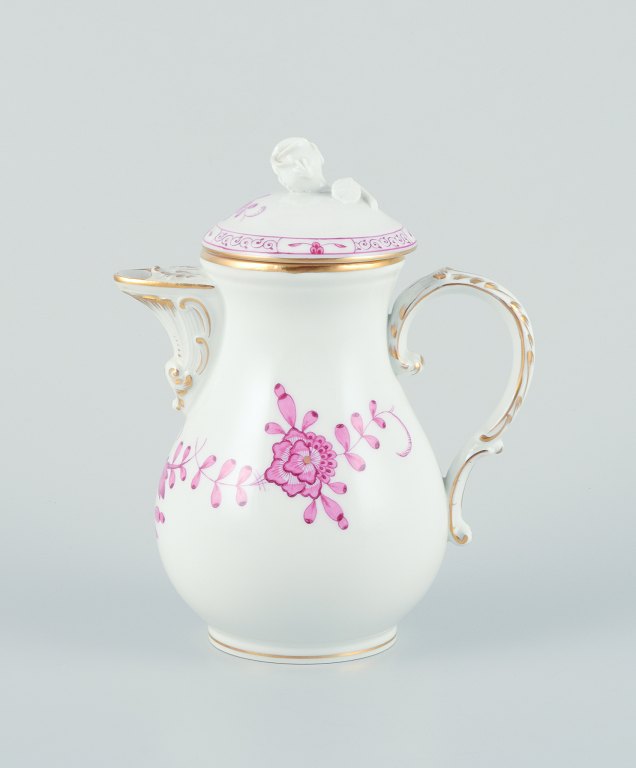 Meissen Pink Indian. Mokkakande i porcelæn.