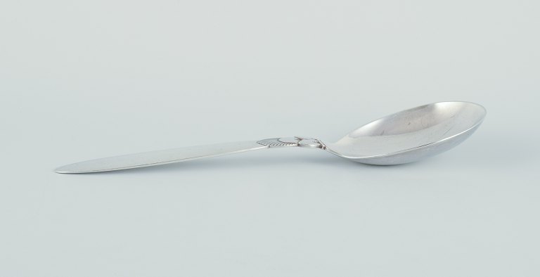 Georg Jensen Cactus. Large serving spoon in sterling silver.