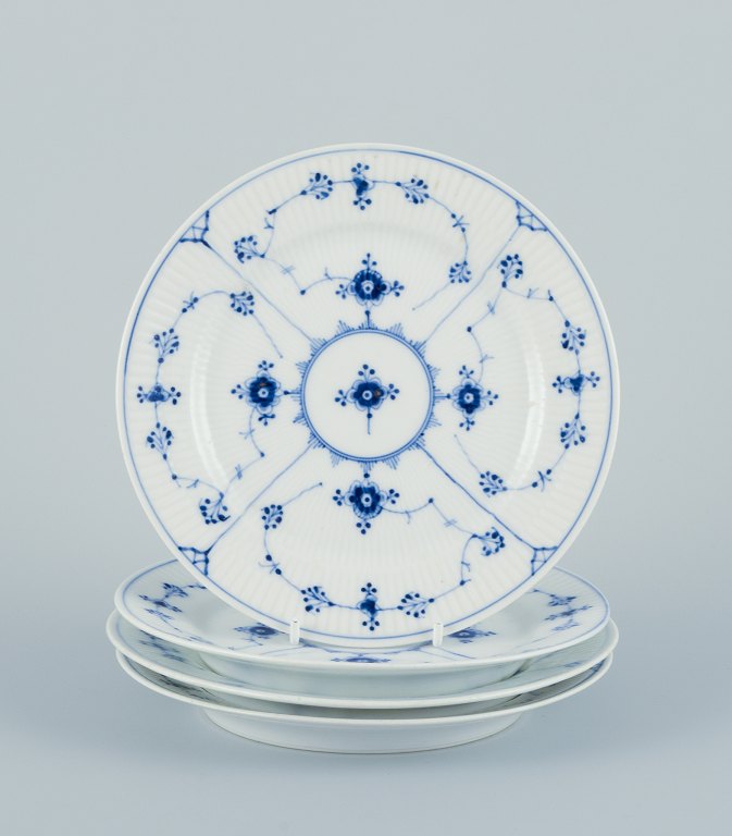 Royal Copenhagen, Blue Fluted Plain. A set of four plates.