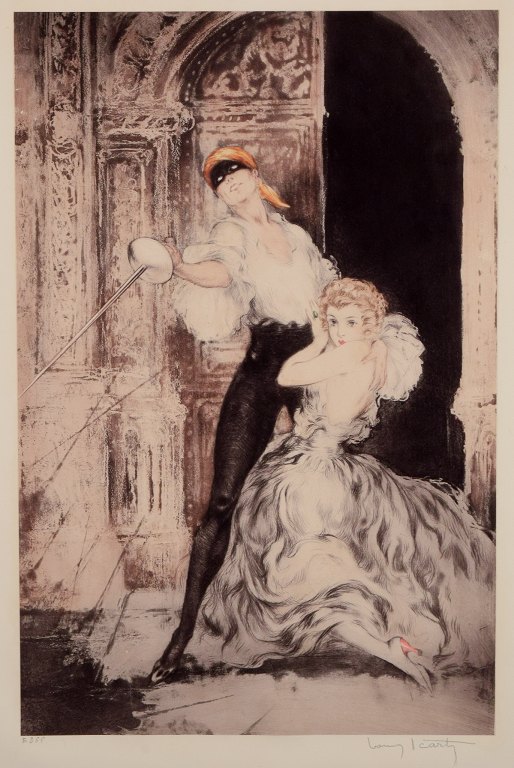 Louis Icart (1888-1950). Farvelitografi. Don Juan.