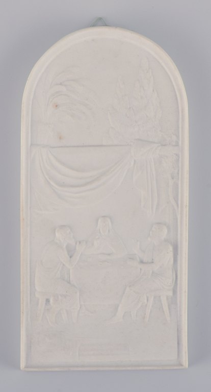 Bertel Thorvaldsen for Royal Copenhagen. Sjældent Relief i biscuit. Kristus i 
Emaus.