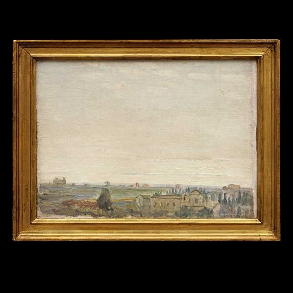 Johan Rohde, 1856-1935, Öl auf Leinen. Aussicht Rom. Signiert. Lichtmasse: 
27x36cm. Mit Rahmen: 34x43cm