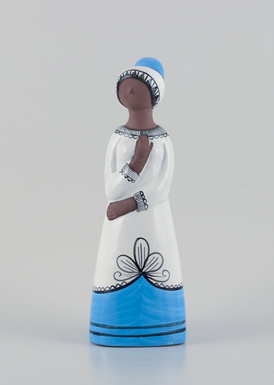 Mari Simmulson (1911-2000) for Upsala Ekeby, Sweden.
Large ceramic figurine of a woman. Hand-decorated.