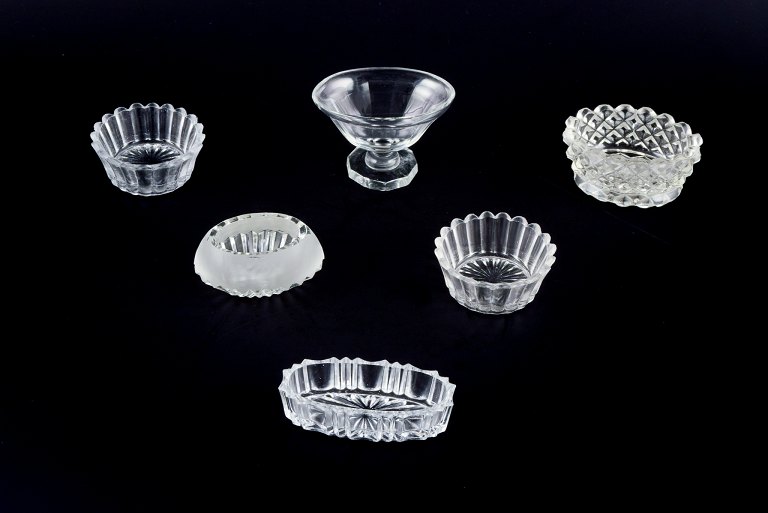 Fåglavik Glasbruk (1874-1980), Sweden.
Six salt cellars in clear handmade glass.