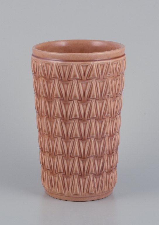 Ewald Dahlskog for Bo Fajans, Sweden. Ceramic vase with geometric pattern.
