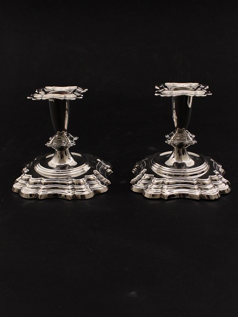 A pair of silver candlesticks