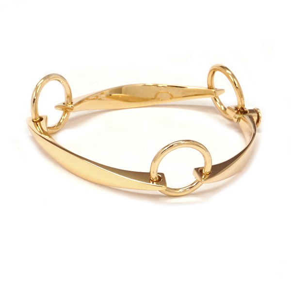 14kt gold bracelet by Bent Gabrielsen, Denmark. L: 18,5cm. W: 30,6gr