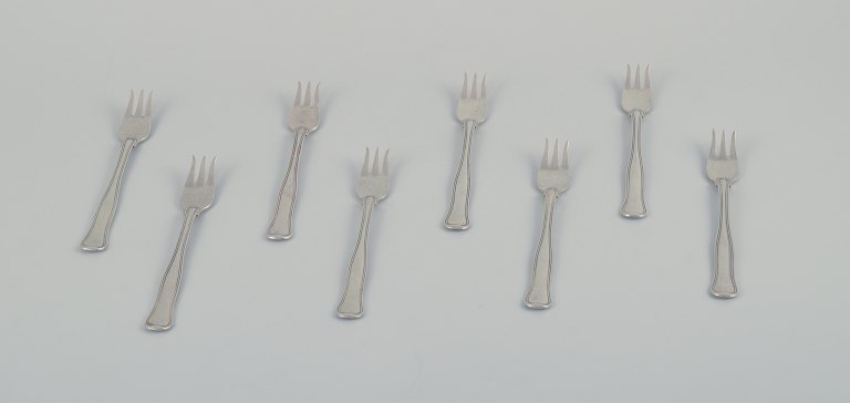 Georg Jensen. A set of eight "Old Danish" pastry forks in sterling silver.