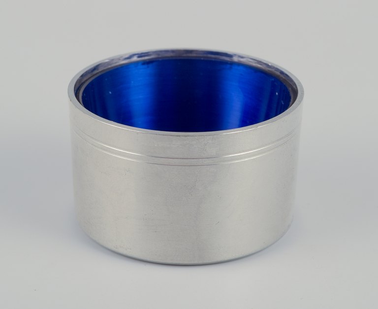 Just Andersen. Salt cellar in pewter. Insert in blue glass.