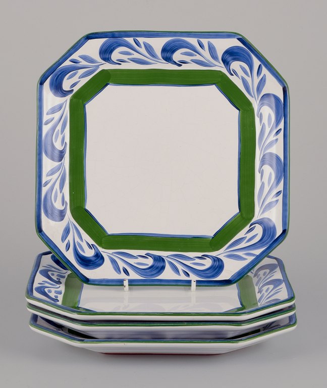 Herend, Hungary. Four square ceramic plates.