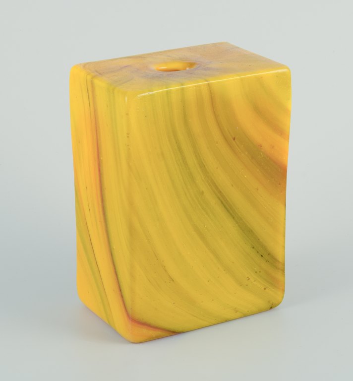 Per Lütken for Holmegaard.
Square art glass vase, "Lava" series.