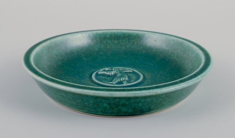 Saxbo, Denmark. Small ceramic bowl featuring a motif of a standing bear.