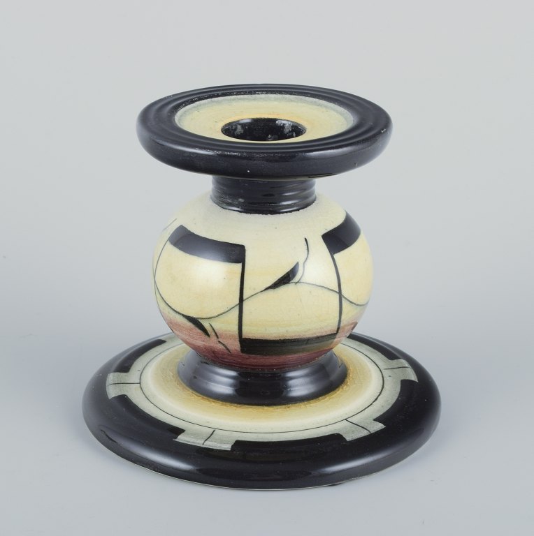 Ilse Claesson for Rörstrand, Sweden. 
Candlestick in glazed faience.