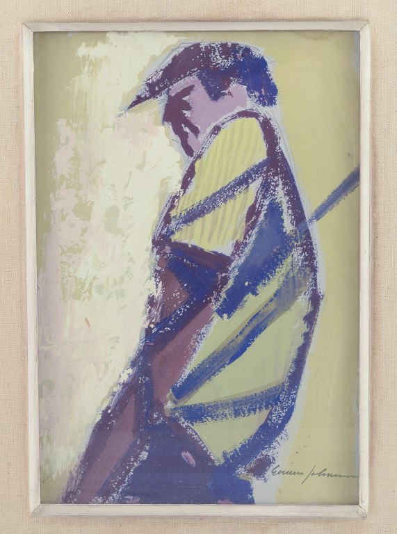 Gunnar Johansson.
Gouache. Male portrait.